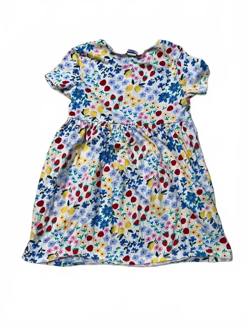 Old Navy Toddler Girl Floral Strawberry Pocket Dress Summer Cottagecore Size 4T